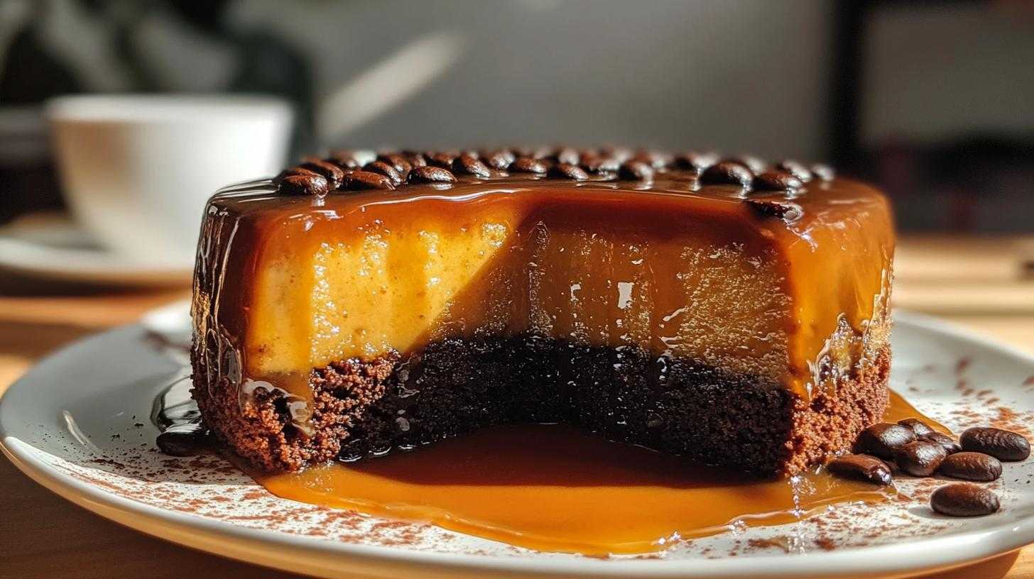 gooey coffee caramel cake - detail 3