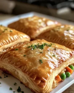 Golden baked chicken pastries served with side salad