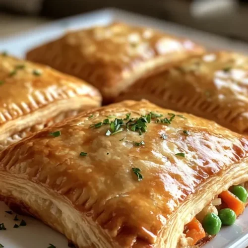 Golden baked chicken pastries served with side salad