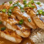 Complete peanut butter chicken dinner with sides