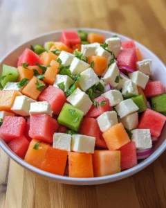 Cutting melons into uniform cubes for Tetris Salad