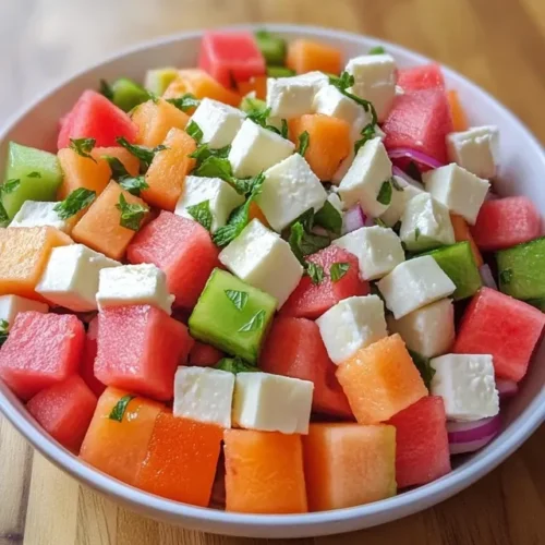 Cutting melons into uniform cubes for Tetris Salad