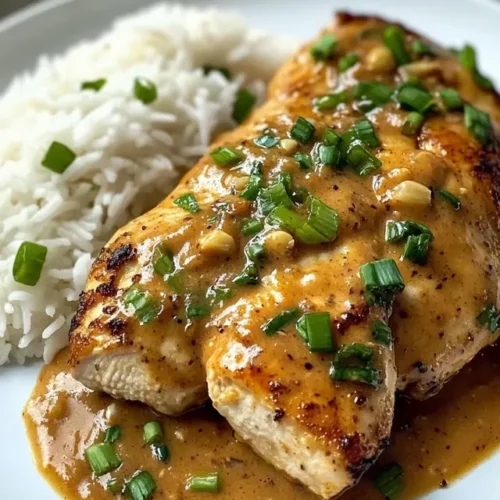 Complete peanut butter chicken dinner with sides
