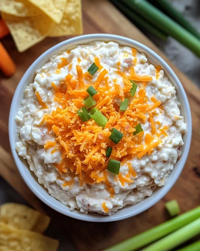 High protein crack dip served with colorful vegetable platter