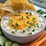 Person dipping tortilla chip into high protein crack dip