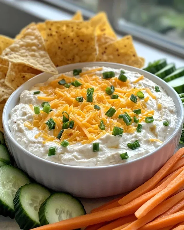 Person dipping tortilla chip into high protein crack dip