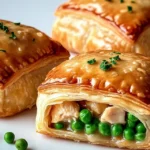 Golden baked chicken pastries served with side salad