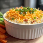 High protein crack dip served with colorful vegetable platter