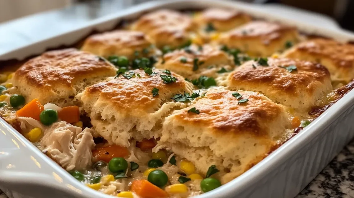 Serving of Red Lobster Chicken Cobbler on a plate