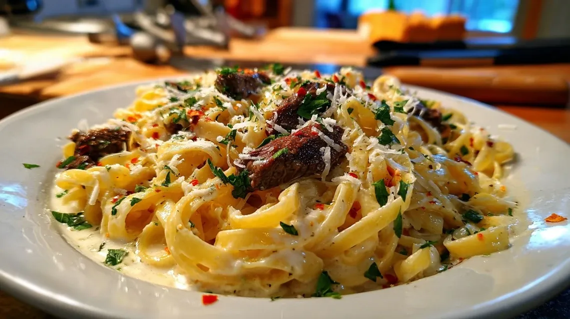 Creamy Garlic Parmesan Steak Pasta Recipe That Will Make You Swoon