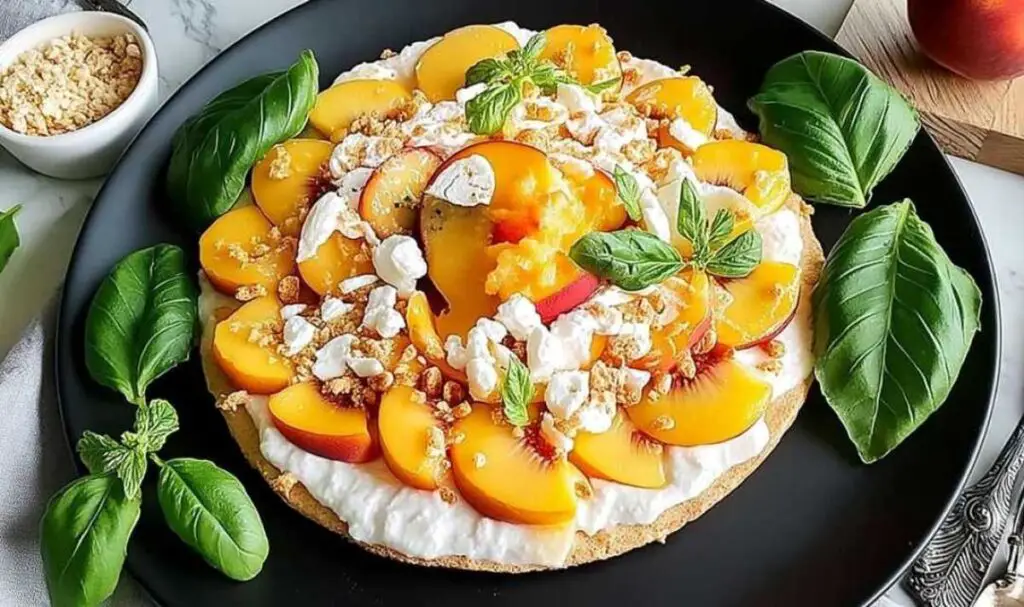Fresh ingredients for Millionaire Peach Salad including canned peaches marshmallows cream cheese
