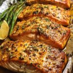 Finished honey mustard baked salmon