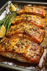 Finished honey mustard baked salmon