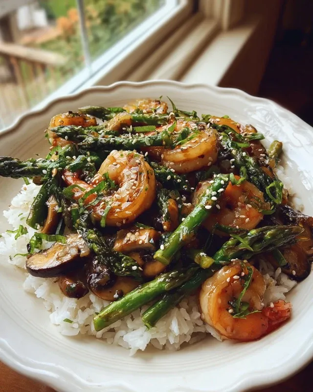  Cooking shrimp and vegetables in a wok for stir-fry