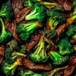 Chinese beef and broccoli recipe ingredients laid out on counter