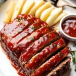Classic homemade meatloaf ingredients laid out on kitchen counter