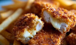 Fresh chicken tenders with Parmesan cheese and panko breadcrumbs for crispy baked chicken recipe