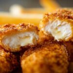 Golden brown crispy Parmesan chicken tenders fresh from the oven on parchment paper