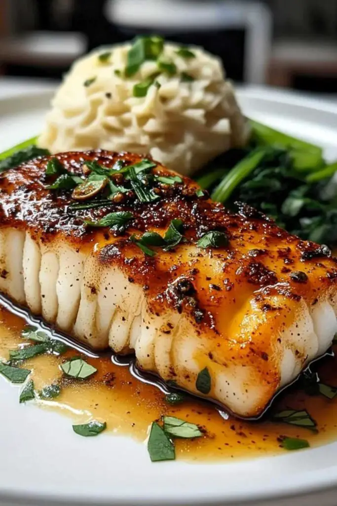 Brushing ginger soy glaze onto raw cod fillets on baking sheet