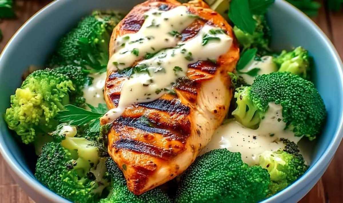 Grilled Chicken Bowls with Creamy Garlic Sauce