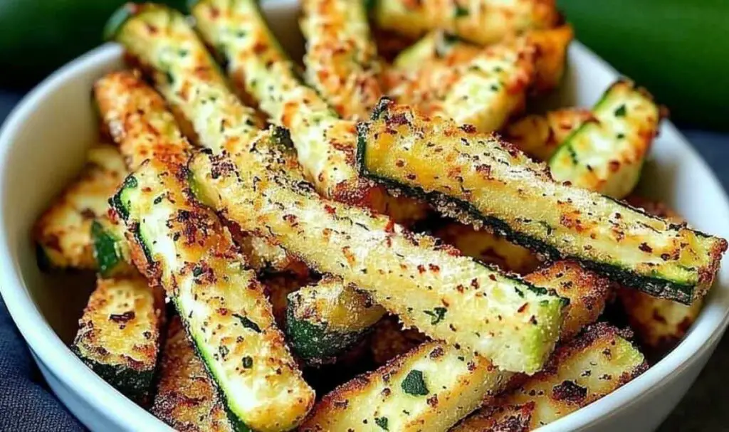 Fresh zucchini cut into fry-shaped sticks for healthy air fryer zucchini fries recipe