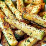 Fresh zucchini cut into fry-shaped sticks for healthy air fryer zucchini fries recipe