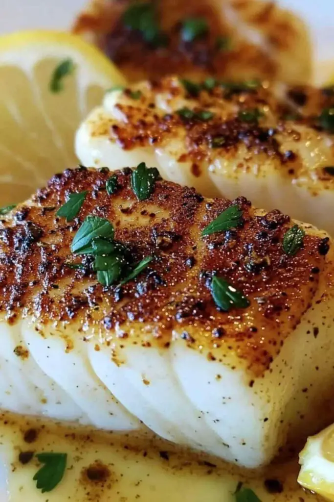 Lemon butter fish fillet served with steamed broccoli and roasted potatoes
