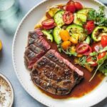 Finished pepper steak recipe with sliced steak and pepper sauce