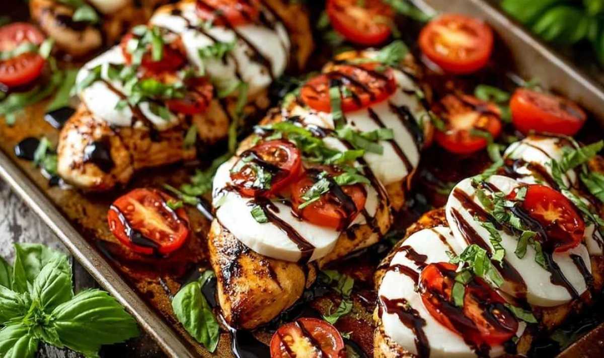 Sheet Pan Caprese Chicken Dinner in 30 Minutes