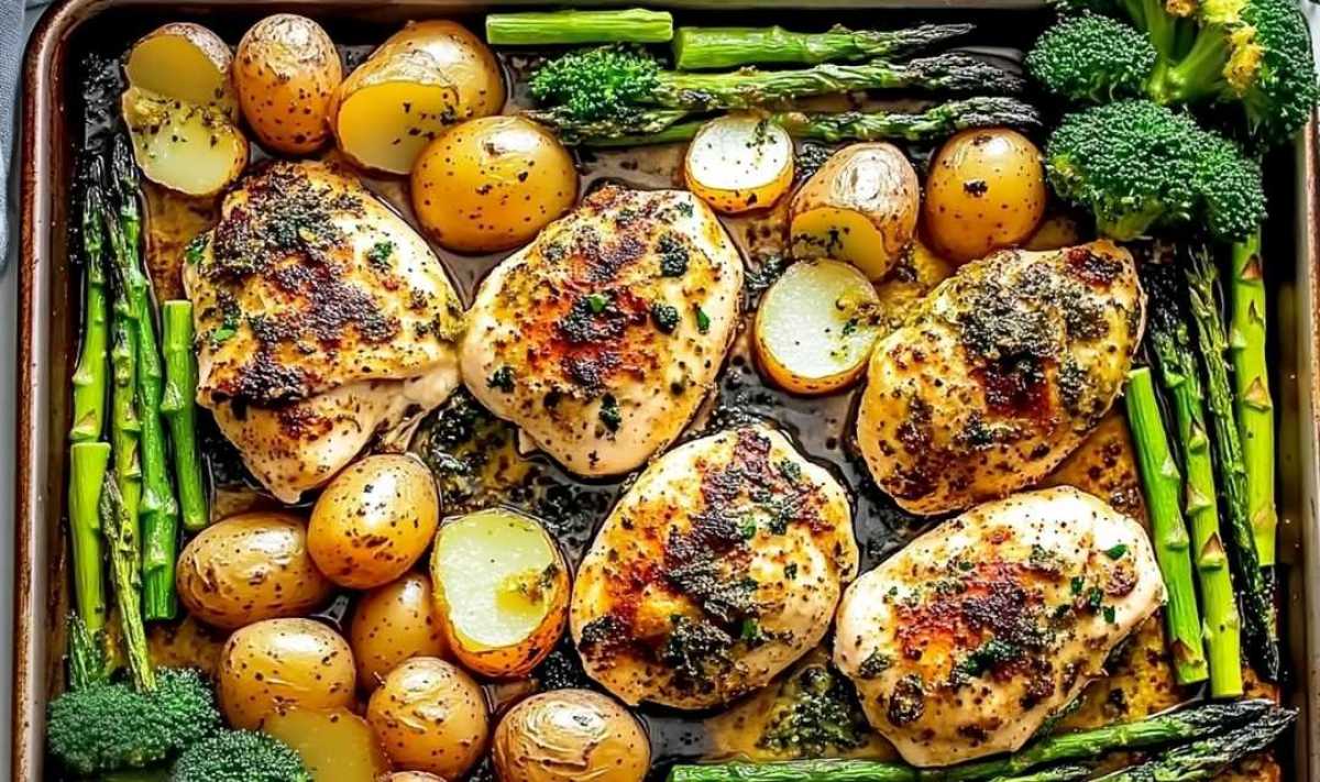 Sheet Pan Garlic Butter Chicken Dinner