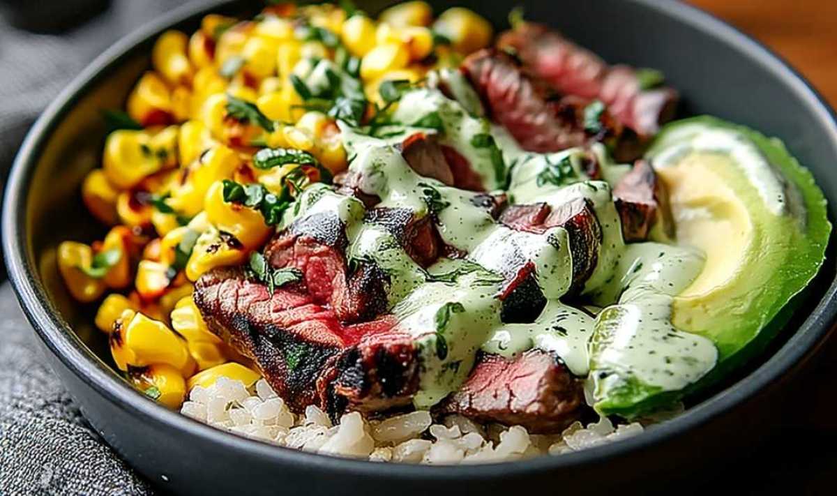 Steak Avocado Roasted Corn Bowl – 30 Min Magic