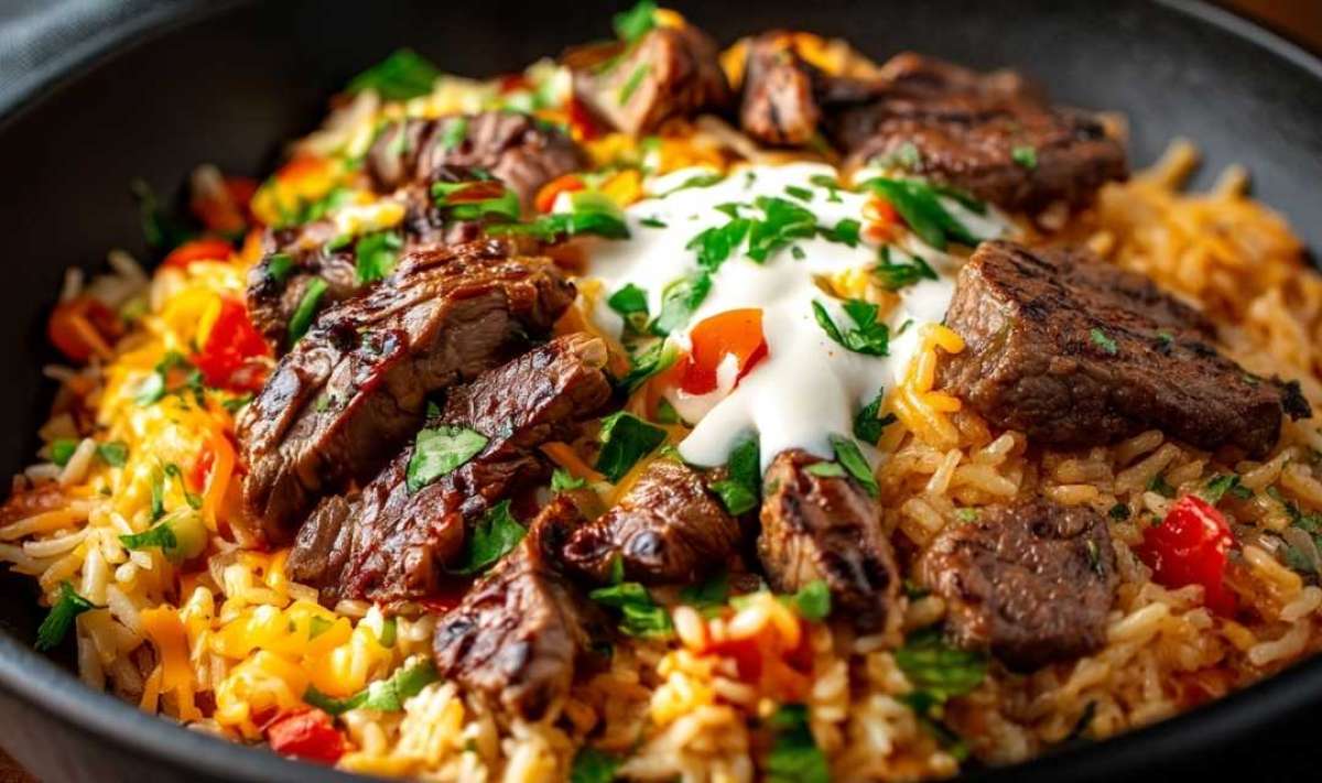 Steak Queso Rice Bowl in 30 Minutes