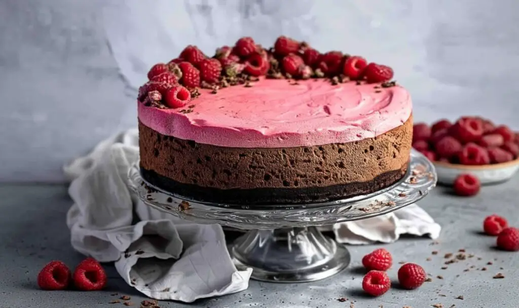Vegan Chocolate Raspberry Mousse Cake