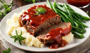 Hands mixing ground beef mixture for warming meatloaf recipe in large bowl