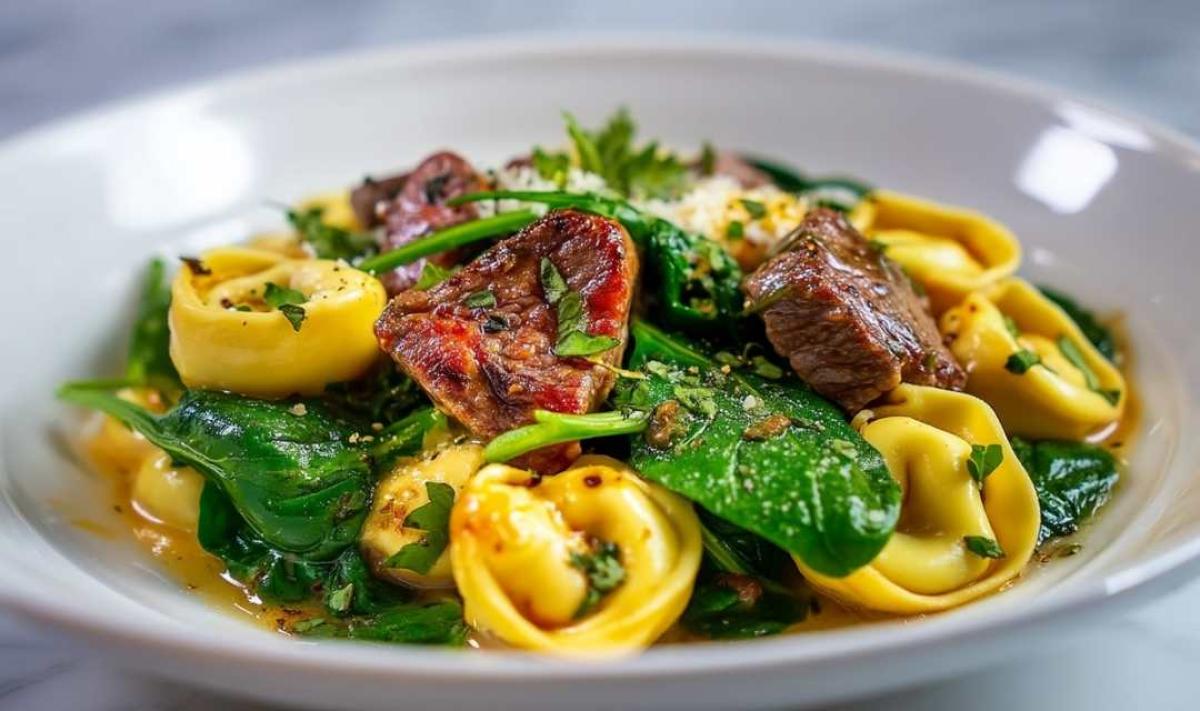 Buttery Steak Tortellini in Cream Sauce