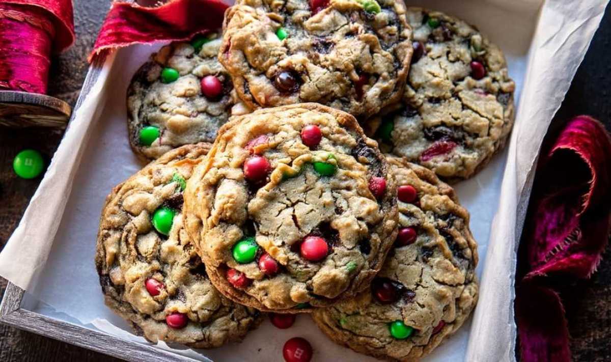 Christmas Monster Cookies – Gooey & Fun