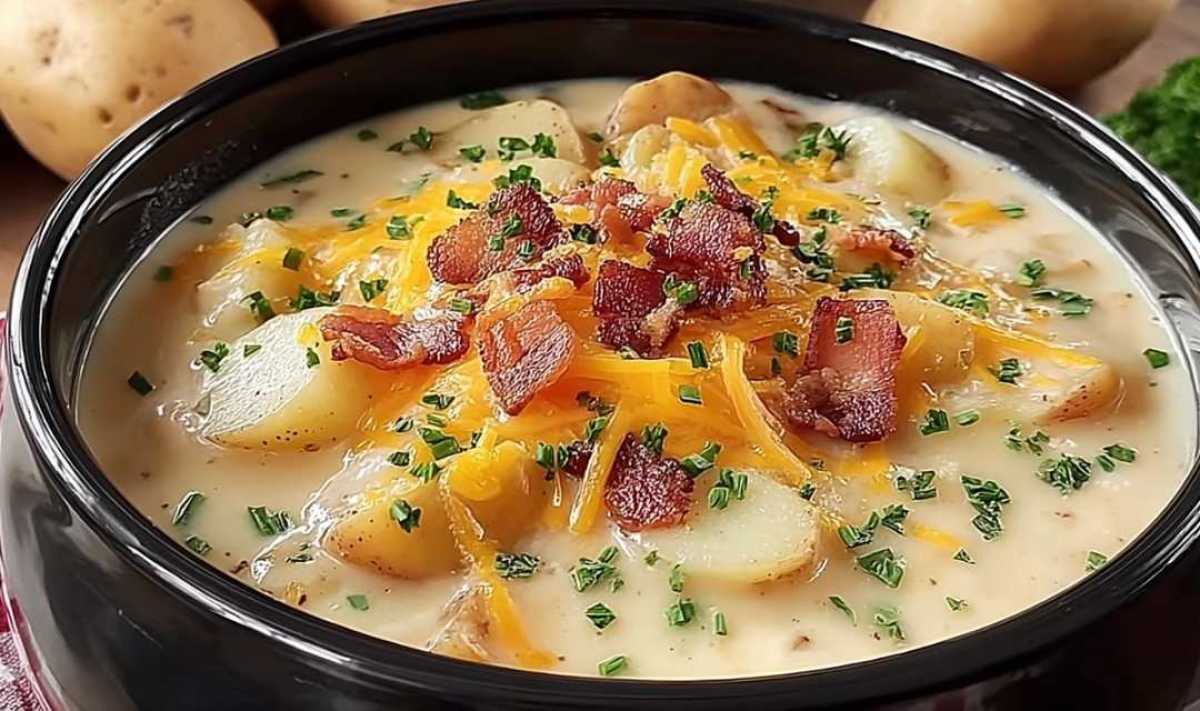 Crock Pot Crack Potato Soup in 10 Minutes Prep