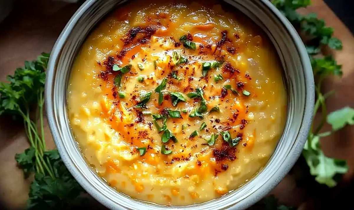 One Pot Creamy Carrot Lentil Soup