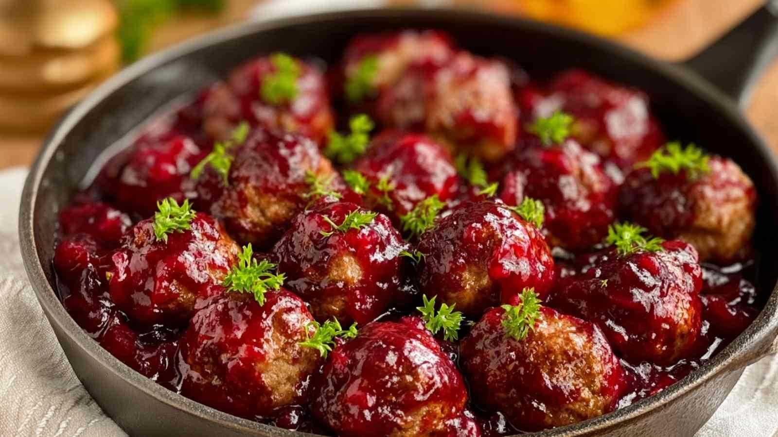 Quick Christmas Cranberry Meatballs