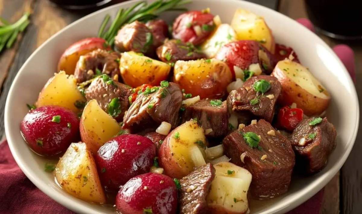 Garlic Butter Beef Bites & Potatoes – Slow Cooker
