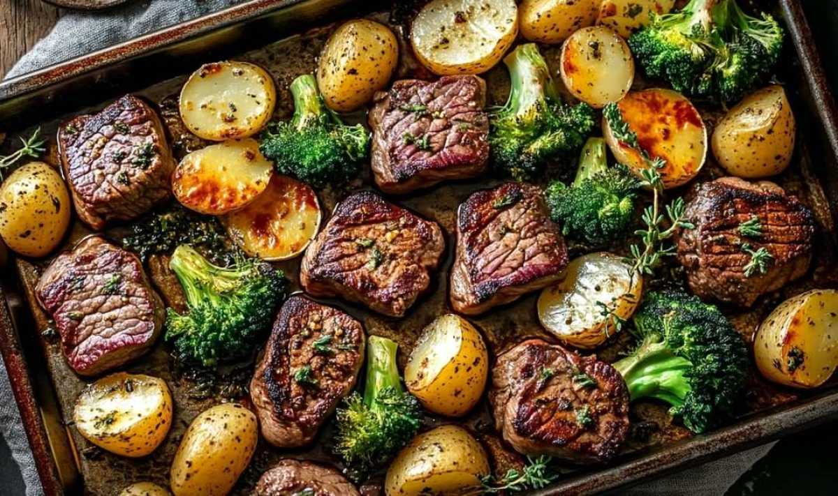 Steak Potato Broccoli Sheet Pan Dinner