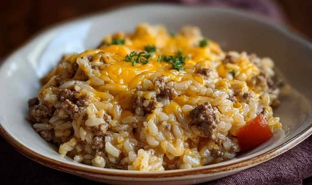 Cheesy Hamburger Rice Casserole A One-Dish Wonder for Busy Families