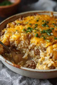 Cheesy Hamburger Rice Casserole A One-Dish Wonder for Busy Families