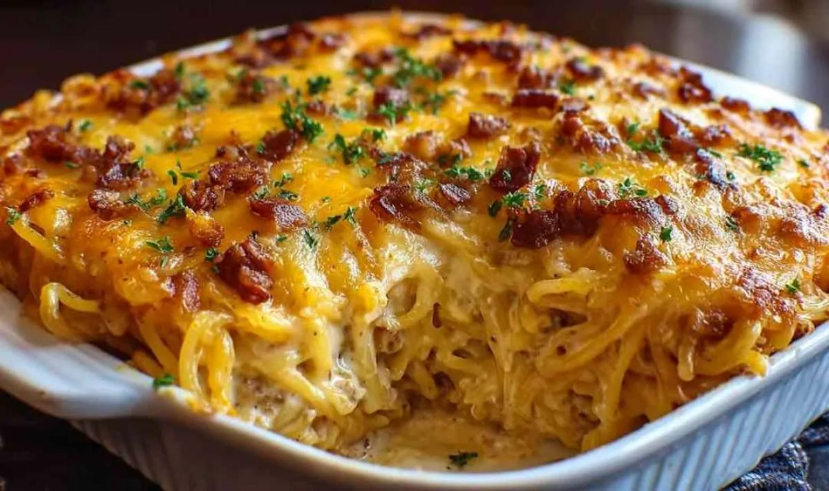Creamy Southern Spaghetti Bake