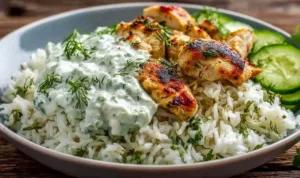 Dump-and-Bake Chicken Tzatziki with Rice: Easy 5-Ingredient Mediterranean Dinner Dump-and-Bake Chicken Tzatziki with Rice (1)