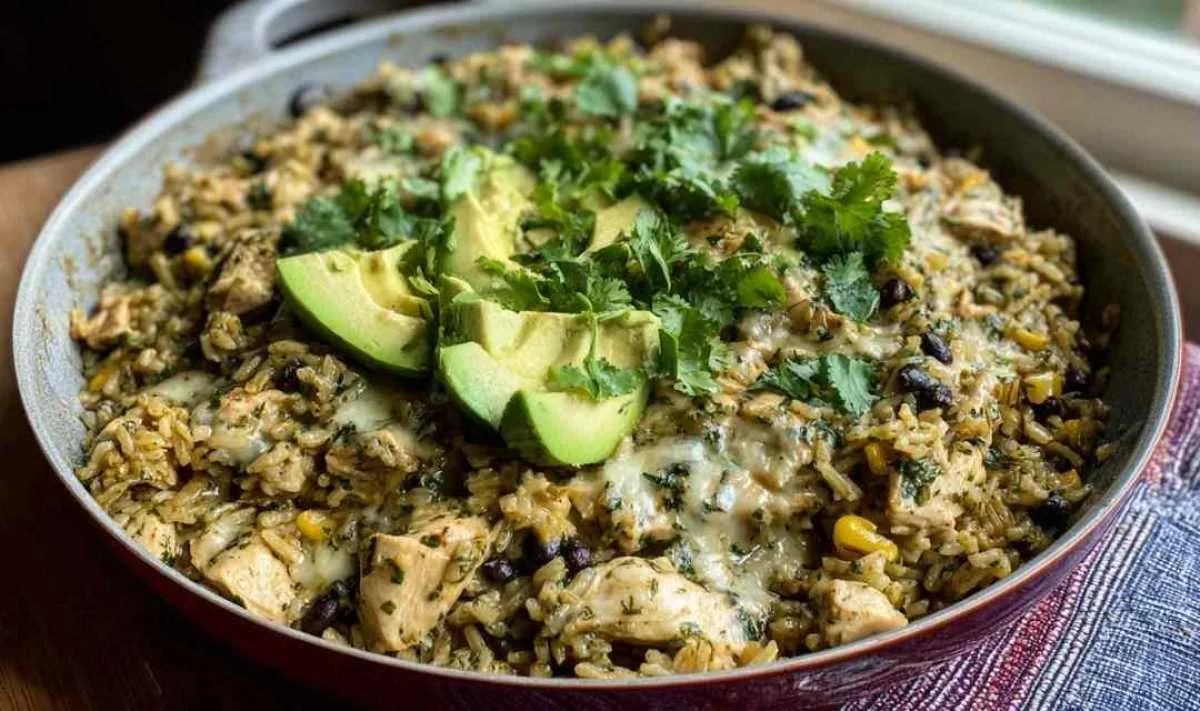Easy Salsa Verde Chicken Rice Skillet Recipe for Busy Weeknights