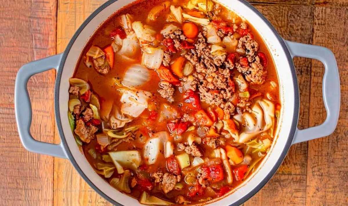Ground Beef Cabbage Soup in 30 Minutes