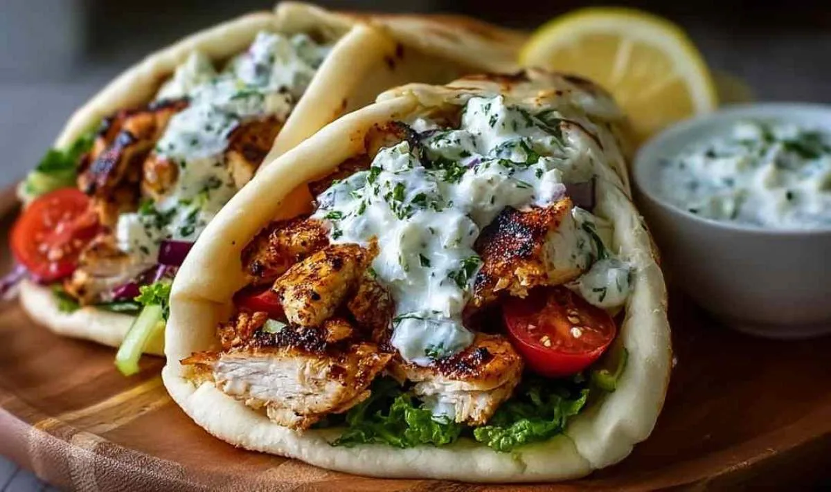 Mediterranean Chicken Gyros with Creamy Feta Tzatziki
