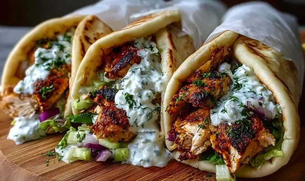 Mediterranean Chicken Gyros with Creamy Feta Tzatziki