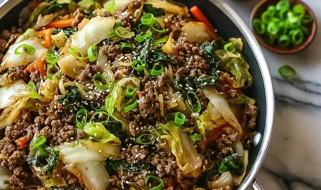 Asian-Inspired Beef & Cabbage Skillet